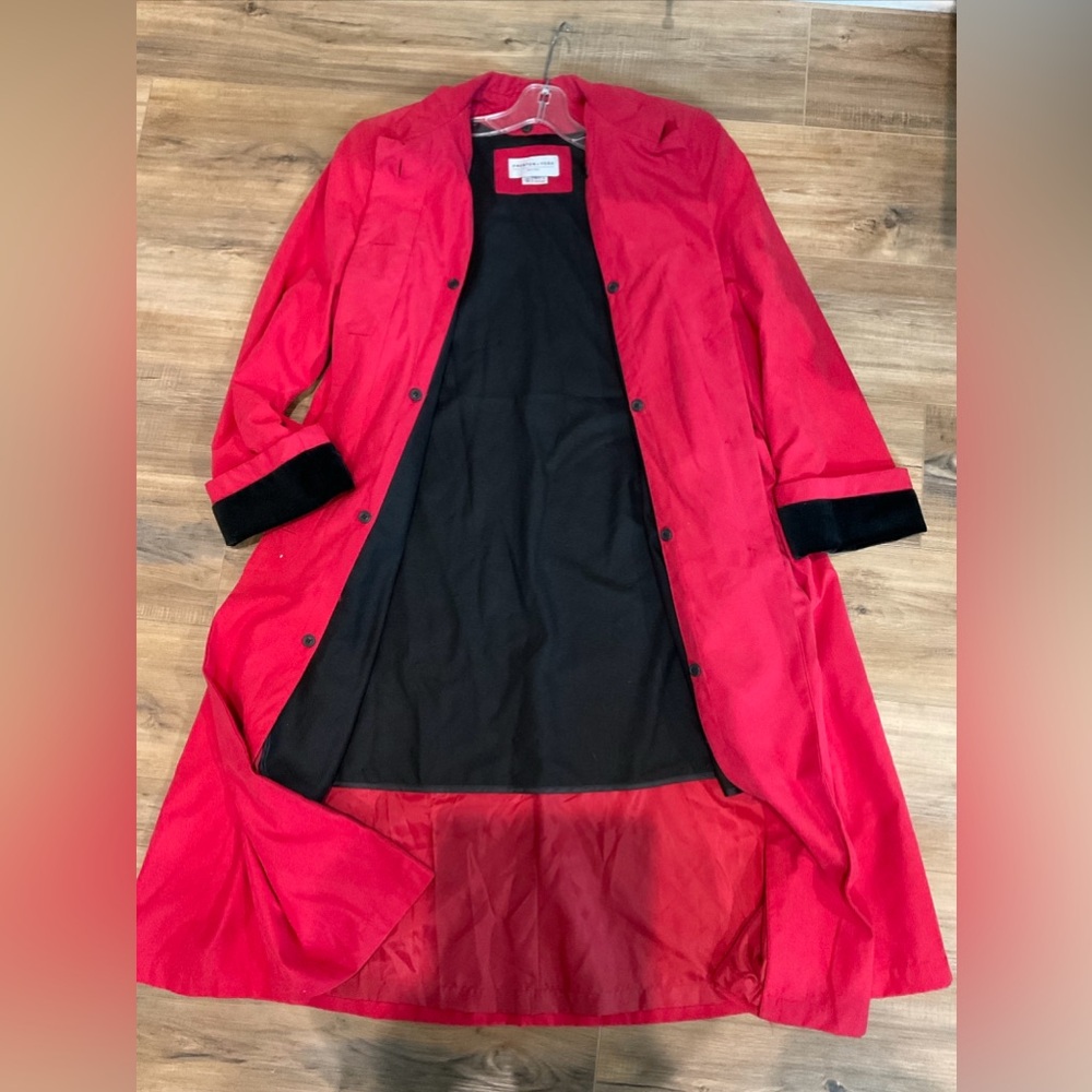 Women’s Preston & York Red Trench Coat With Removable Lining Size 12